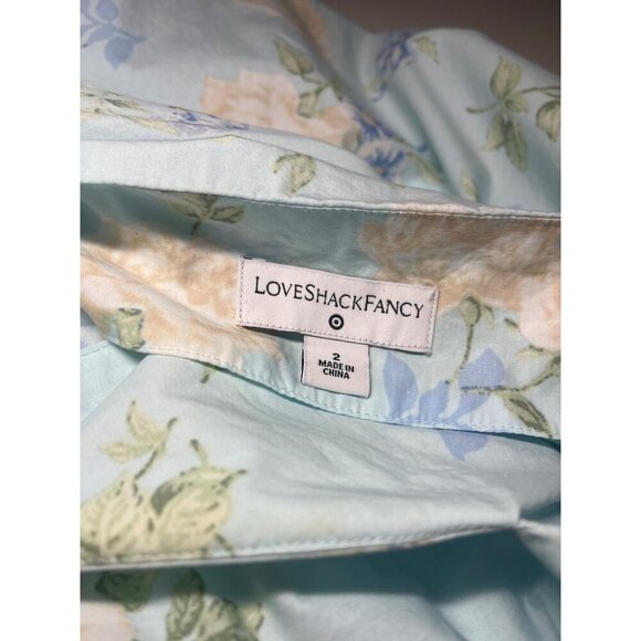 Love Shack Fancy Target Estelle Floral Blue Puff Sleeve Dress Size XS - Picture 9 of 11